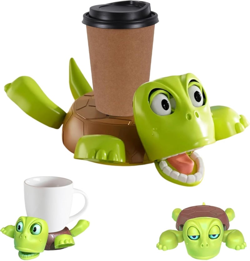 Funny Turtle Coaster, 3D Printed Drink Holder, Funny Anti-Stress Turtle Coasters for Glasses, Cups, Mugs, Decoration (Light Green)